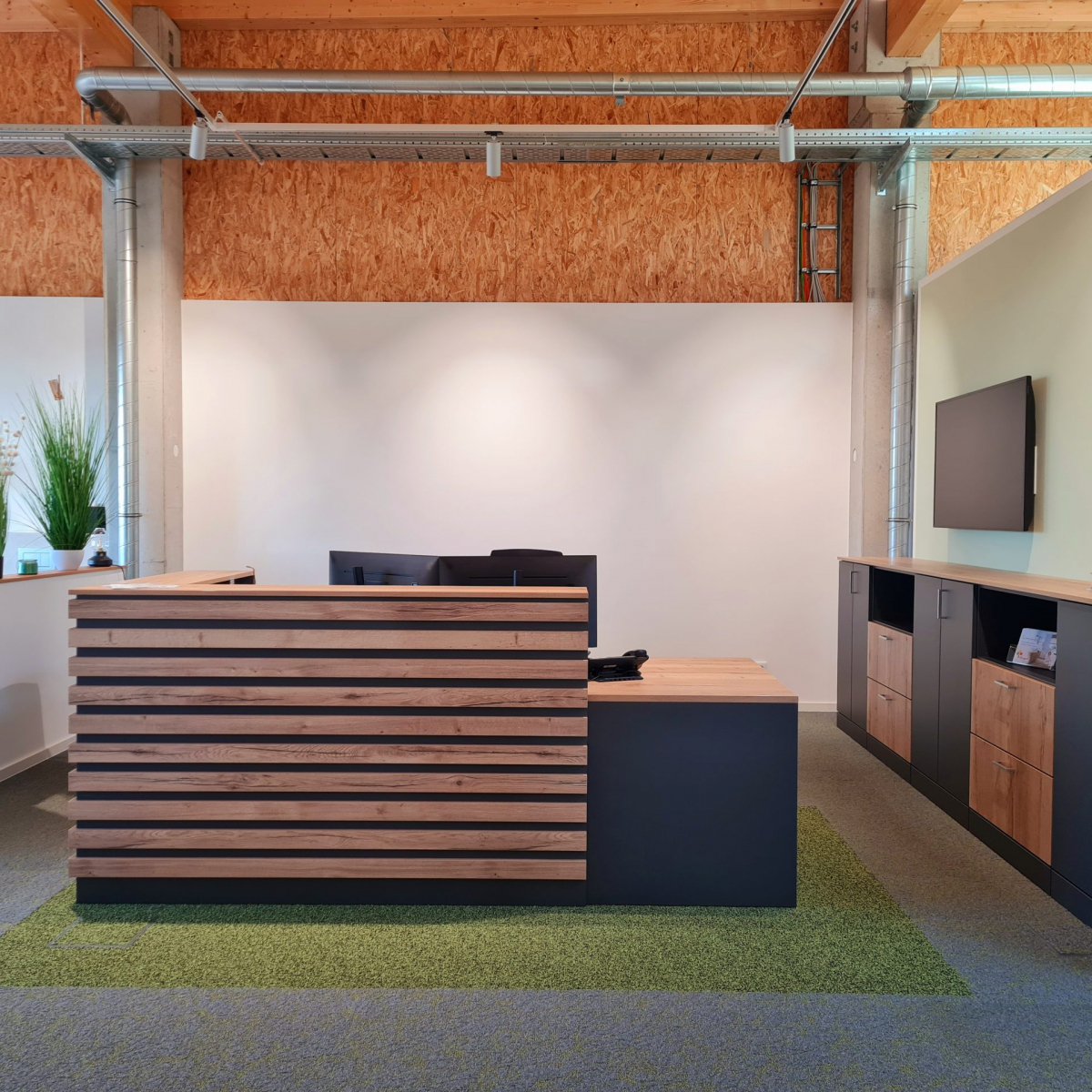 BAYTEWJX Empfangstheke 120x45x100cm - Rezeptionstresen Mit Schublade